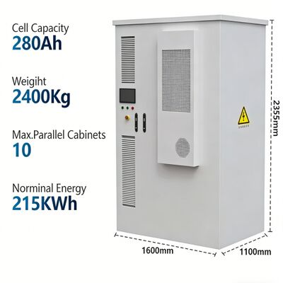 Hệ thống lưu trữ năng lượng BESS 215KWH Modbus Com hiệu suất 98%